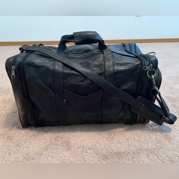 Vintage Convertible Leather Duffle / Messenger Bag | Made in Columbia - Picture 1 of 15